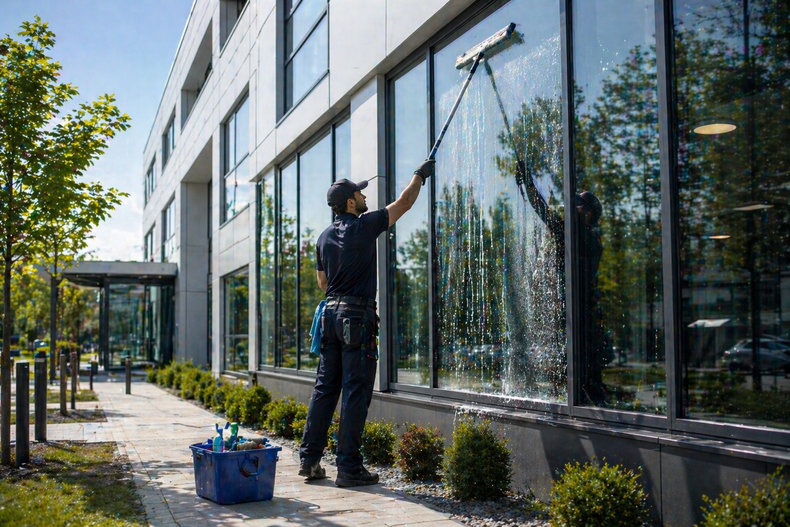 Gebäudereinigung Glasfassade Karlsruhe — hn-clean Saarland