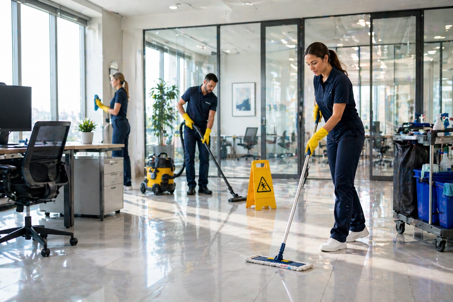 Unterhaltsreinigung Bürogebäude Homburg — wiederkehrende Reinigung durch hn-clean